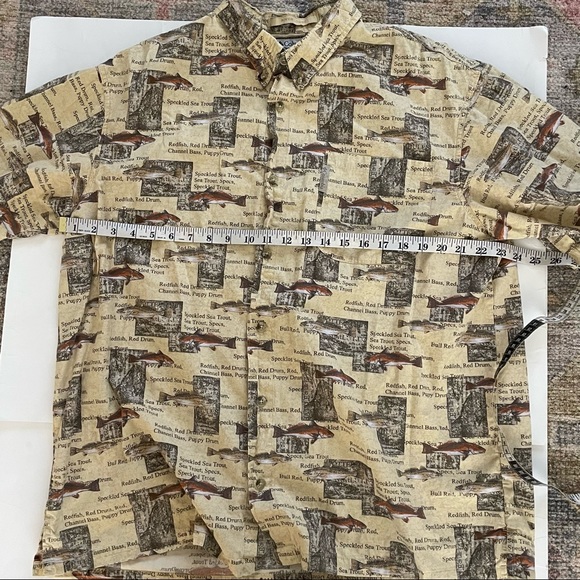 Columbia River Lodge Mens Size XL Button Front Fishing Shirt Vacation - Picture 6 of 8